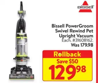 Walmart Bissell powergroom swivel rewind pet upright vacuum offer