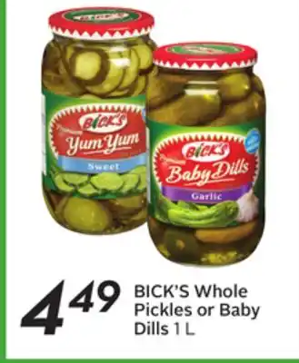 Sobeys Whole pickles or baby dills offer