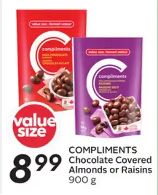 Sobeys Chocolate covered almonds or raisins offer