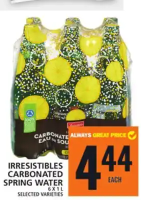 Food Basics Irresistibles carbonated spring water offer