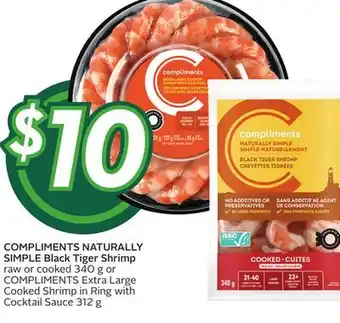 Sobeys Naturally simple black tiger shrimp offer