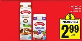 Food Basics Lactantia cream offer
