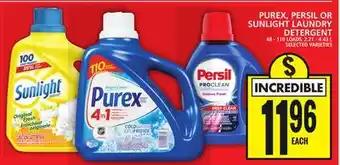 Food Basics Purex, persil or sunlight laundry detergent offer