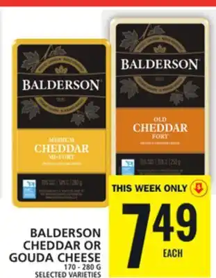 Food Basics Balderson cheddar or gouda cheese offer