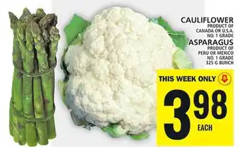Food Basics Cauliflower or asparagus offer