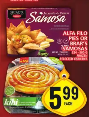 Food Basics Alfa filo pies or brar's samosas offer