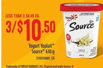 Loblaws Yogurt yoplait source , 630 g offer