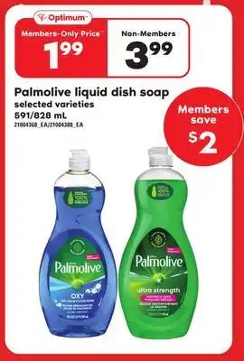 Loblaws Palmolive liquid dish soap, 591/828 ml offer