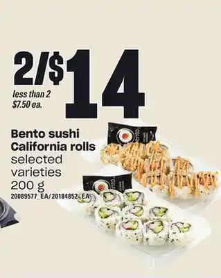 Loblaws Bento sushi california rolls, 200 g offer