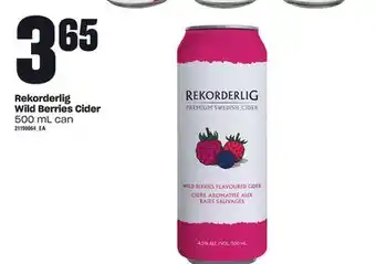 Loblaws Rekorderlig wild berries cider, 500 ml can offer