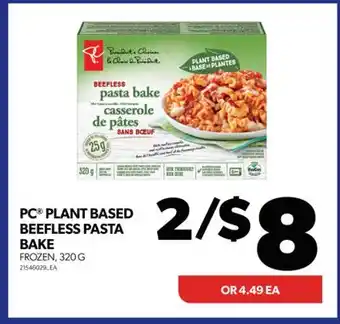 Real Canadian Superstore Pc plant based beefless pasta bake, 320 g offer