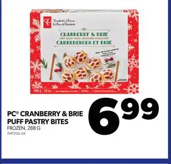 Real Canadian Superstore Pc cranberry & brie puff pastry bites, 288 g offer