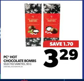 Real Canadian Superstore Pc hot chocolate bombs, 90 g offer