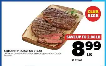 Real Canadian Superstore Sirloin tip roast or steak offer