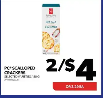 Real Canadian Superstore Pc scalloped crackers, 185 g offer