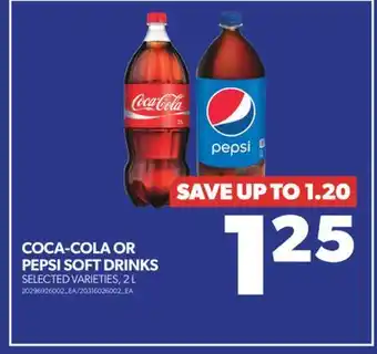 Real Canadian Superstore Coca-cola or pepsi soft drinks, 2 l offer