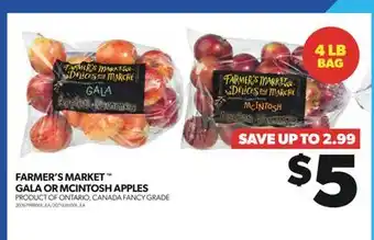 Real Canadian Superstore Farmer's market gala or mcintosh apples offer