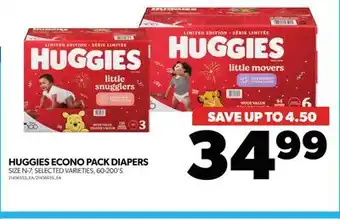 Real Canadian Superstore Huggies econo pack diapers, size n-7, 60-200's offer