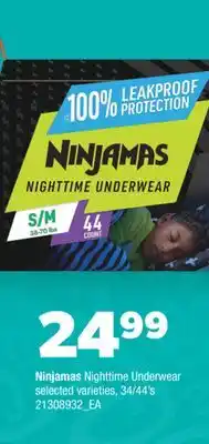 Real Canadian Superstore Ninjamas nighttime underwear, 34/44's offer
