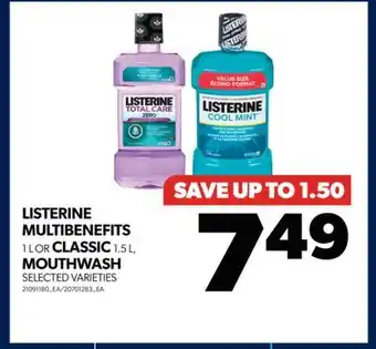 Real Canadian Superstore Listerine multibenefits, 1 l or classic, 1.5 l, mouthwash offer