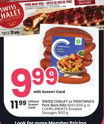 Sobeys Swiss chalet or montana's pork back ribs offer