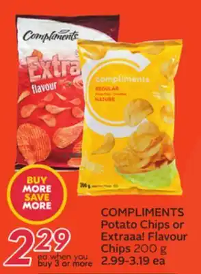 Sobeys Compliments potato chips or extraaa! flavour chips offer