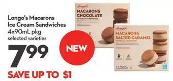 Longo's Longo's macarons ice cream sandwiches offer
