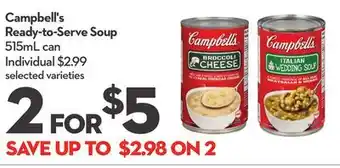 Longo's Campbell's ready-to-serve soup offer
