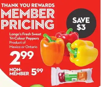 Longo's Longo's fresh sweet tri-colour peppers offer
