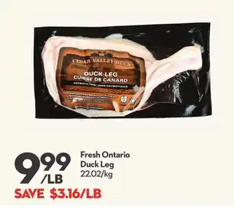Longo's Fresh ontario duck leg offer