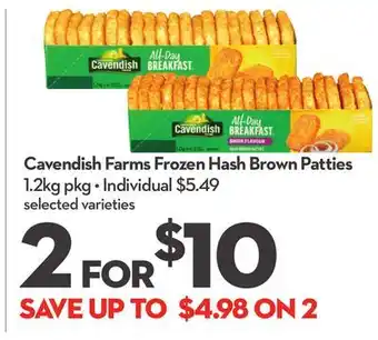 Longo's Cavendish farms frozen hash brown patties offer