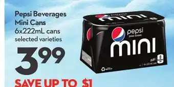 Longo's Pepsi beverages mini cans offer