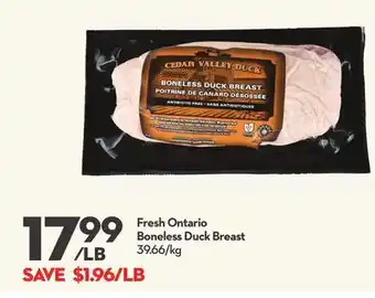 Longo's Fresh ontario boneless duck breast offer