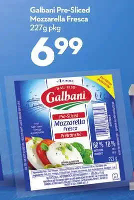 Longo's Galbani pre-sliced mozzarella fresca offer