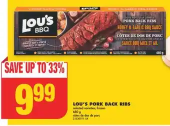 No Frills Lou's pork back ribs, 680 g offer