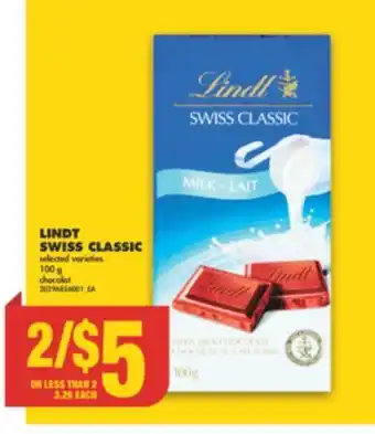 No Frills Lindt swiss classic, 100 g offer