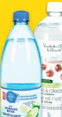 No Frills Pc blue menu or free & clear sparkling water, 1 l offer