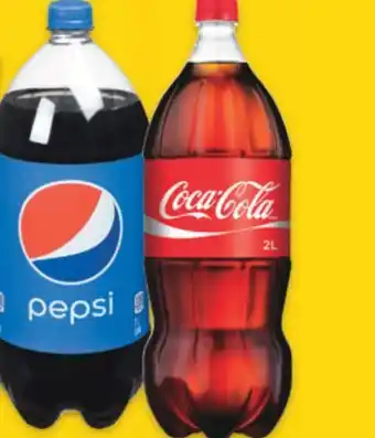 No Frills Coca-cola or pepsi soft drinks, 2 l offer