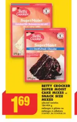 No Frills Betty crocker super moist cake mixes or snack size mixes, 184-404 g offer