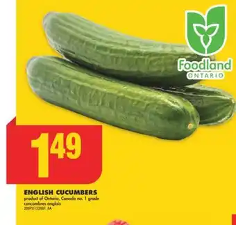No Frills English cucumbers offer