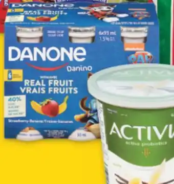 No Frills Danone activia 650 g or danino kids drinkables 6's yogurt offer