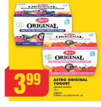 No Frills Astro original yogurt, 12's offer