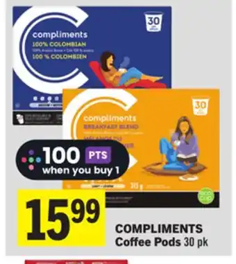 Foodland Compliments coffee pods 30 pk offer