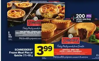 Foodland Schneiders frozen meat pies or quiche 375-400 g offer