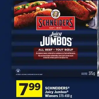 Foodland Schneiders juicy jumbos wieners 375-450 g offer