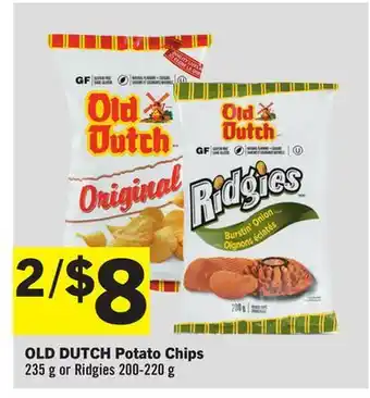 Foodland Old dutch potato chips 235 g or ridgies 200-220 g offer