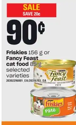 Independent Grocer Friskies, 156 g or fancy feast cat food, 85 g offer