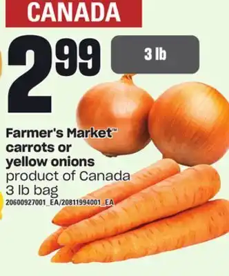 Independent Grocer Farmer's market carrots or yellow onions, 3 lb bag offer