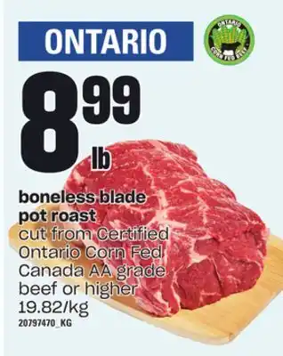 Independent Grocer Boneless blade pot roast offer