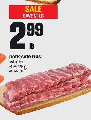 Independent Grocer Pork side ribs offer